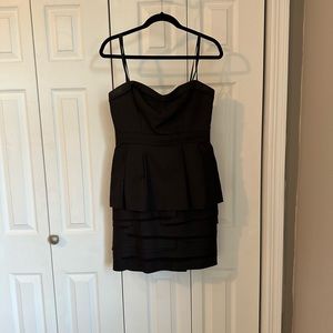 BCBG MAXAZRIA Black Strapless Layered Dress